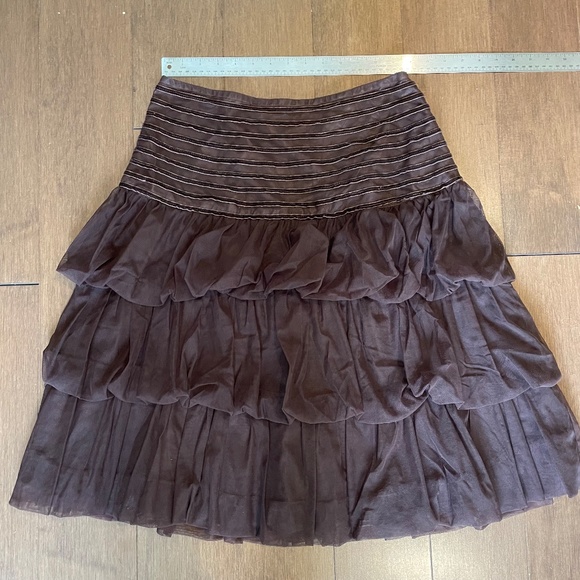 Tiered Tulle Knee Length Dressy Skirt - Picture 4 of 7